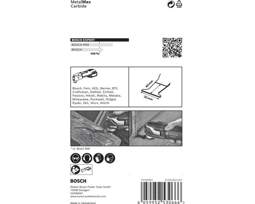 Informácie o pílovom liste Bosch Expert MetalMax Carbide