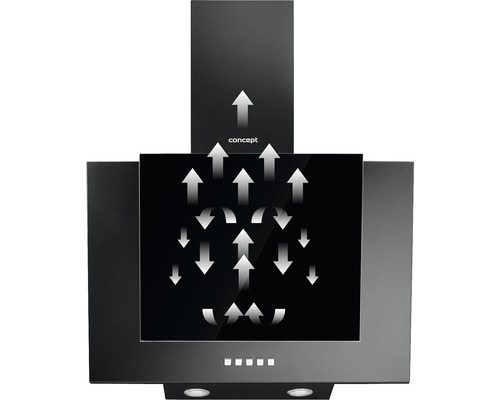 Digestor so šípkami znázorňujúcimi prúdenie vzduchu