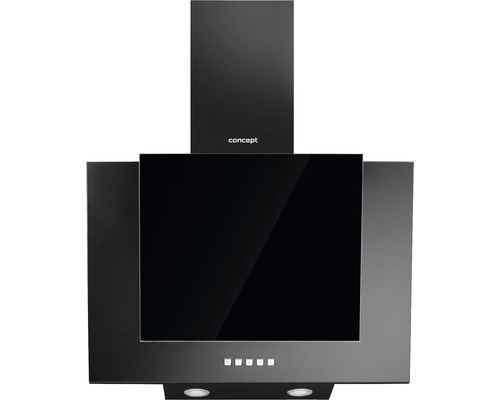 Čierny digestor so sklenenou obrazovkou