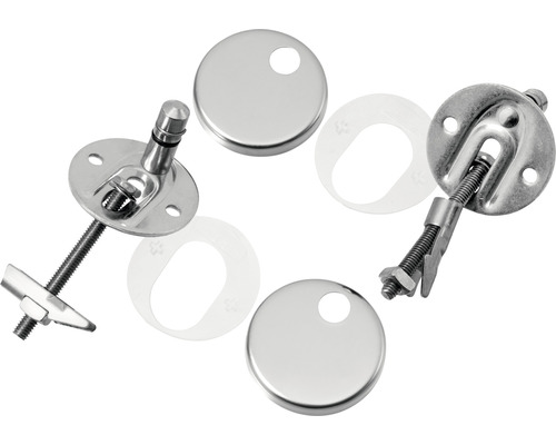 Upevňovacia sada pre WC sedadlá so skrutkami, maticami, podložkami a krytkami