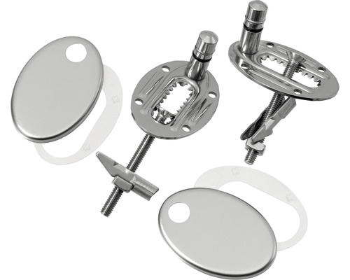 Upevňovacia sada pre toaletné sedadlo z kovu