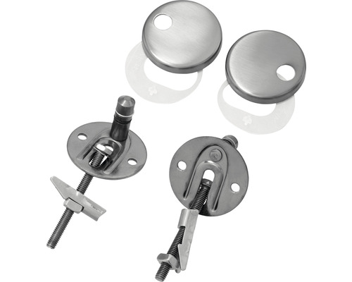 Upevňovacia súprava pre bidet z kovu s krytkami