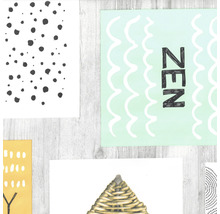 Rôzne umelecké tlače s motívmi a nápismi