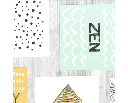 Rôzne umelecké tlače s motívmi a nápismi