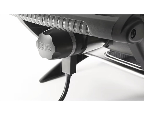 Detailný pohľad na elektrický gril Weber s regulátorom teploty