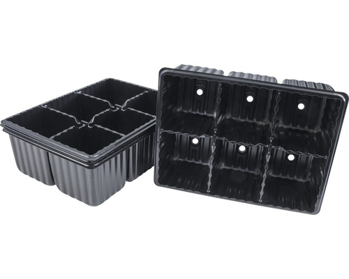 Plastové misky na sadenie so šiestimi priehradkami