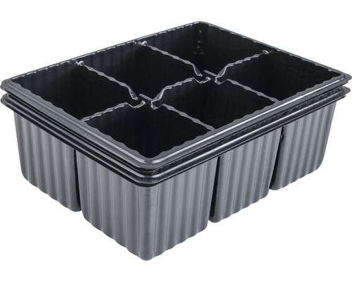 Plastová sadbovacia miska so šiestimi priehradkami