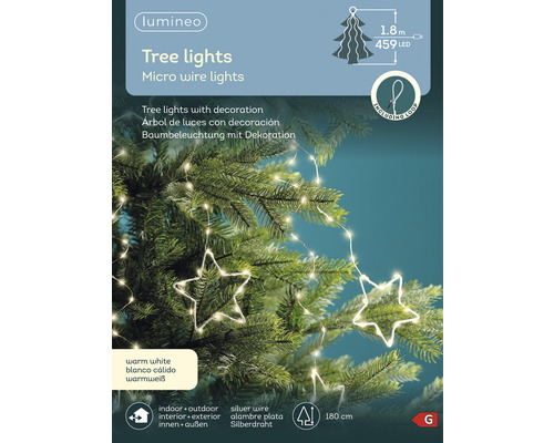 Mikro svetelná reťaz s hviezdami na dekoráciu na vianočný stromček, vhodná na vnútorné aj vonkajšie použitie