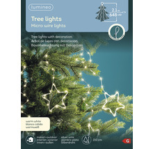 Svetelná reťaz s mikro drôtmi a hviezdami na zdobenie vianočných stromčekov, dĺžka 210 cm