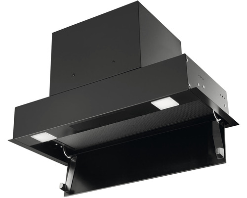 Čierny digestor s osvetlením