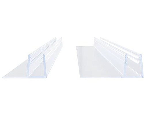 Dva transparentné tesniace profily pre sprchy