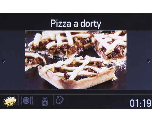 Displej rúry s obrázkom pizze a koláča