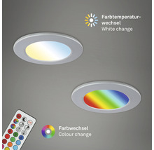 Dve LED vstavané svietidlá so zmenou farby a reguláciou teploty a diaľkovým ovládaním