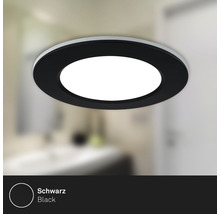 Čierne okrúhle LED stropné svietidlo v kúpeľni