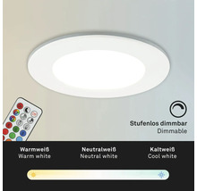 Biele LED stropné svietidlo s diaľkovým ovládaním, plynule stmievateľné