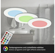 Tri LED stropné svietidlá so zmenou farby a diaľkovým ovládaním v kúpeľni