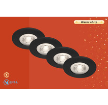 Štyri vstavané svietidlá s teplým bielym svetlom