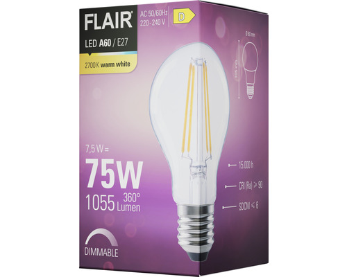 Balenie žiarovky FLAIR LED A60 E27