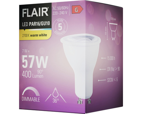 Balenie žiarovky Flair LED PAR16/GU10 s päťročnou zárukou