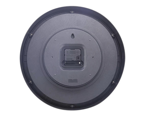 Zadná strana okrúhlych nástenných hodín s quartzovým strojčekom