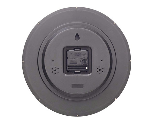 Zadná strana nástenných hodín s quartzovým strojčekom a závesom