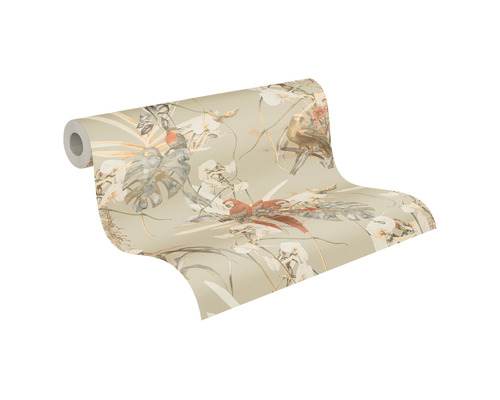 Rolka tapety so vzorom vtákov a rastlín