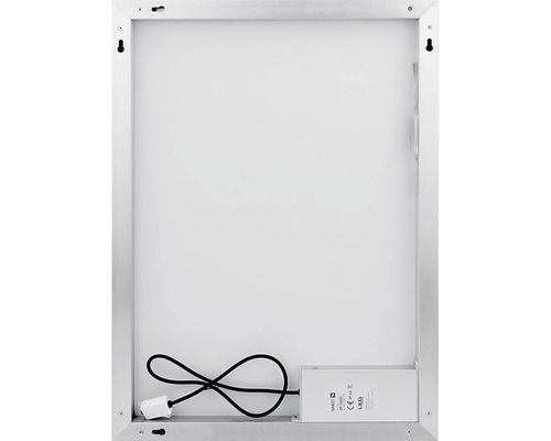 Zadná strana zrkadla s rámom a káblom