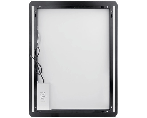 Pohľad zozadu na LED svetelný box s rámom na prezentáciu tovaru