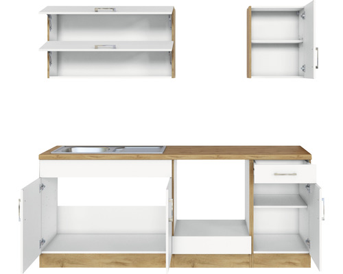 Kuchynská linka s drezom, zásuvkou a skrinkami