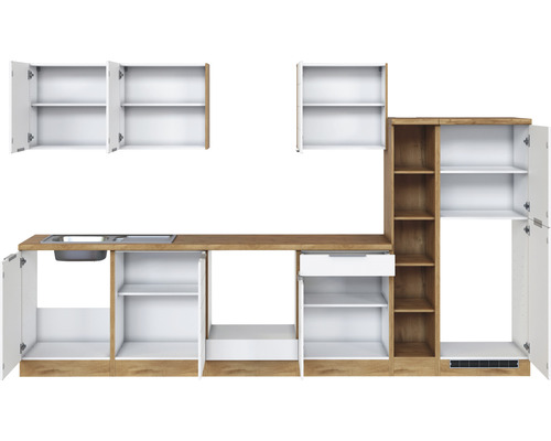 Kuchynská linka s drezom, zásuvkou a skrinkami