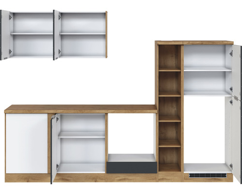 Kuchynský nábytok so skrinkami a policami