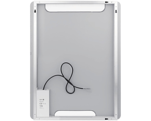 Zadná strana zrkadla s LED osvetlením a káblovým pripojením