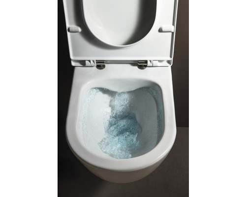 Biele závesné WC s oplachovaním