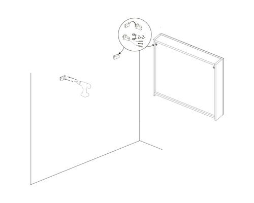 Ilustrácia montáže skrine na stenu