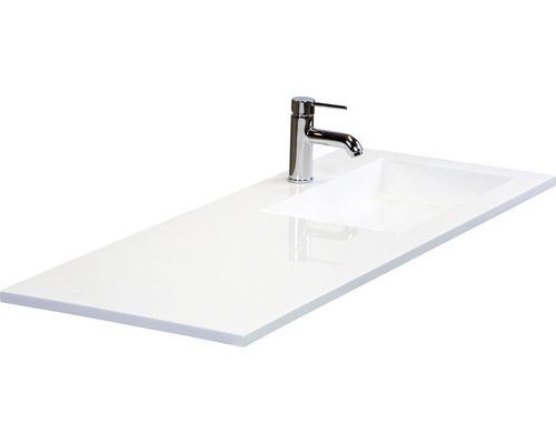 Doska umývadla so zapusteným umývadlom a batériou