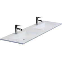 Umývadlová doska s dvomi umývadlami a batériami