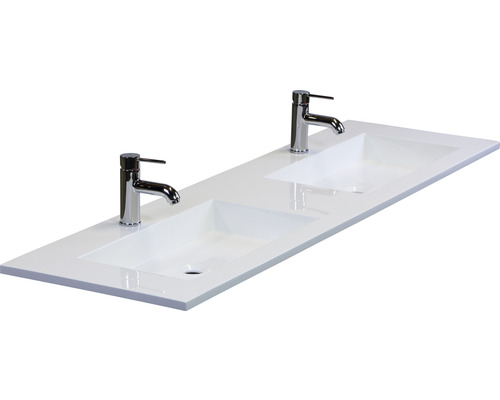 Umývadlová doska s dvomi umývadlami a batériami