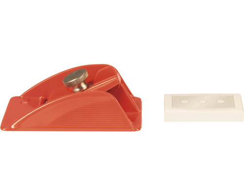 Plastový hoblík s nastavovacou skrutkou a náhradnými nožmi