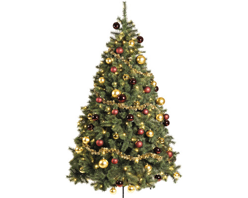 Ozdobený vianočný stromček s ozdobami a girlandou