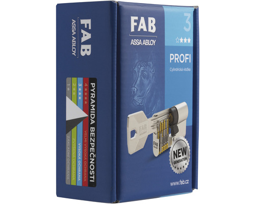Balenie cylindrickej vložky FAB s kľúčom a indikátorom úrovne zabezpečenia