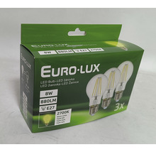 LED žiarovka banka E27, 8W, 806lm, 2700K, filament, 3 ks-thumb-1