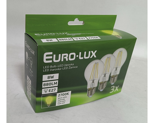 Balenie LED žiaroviek Euro-Lux s tromi žiarovkami