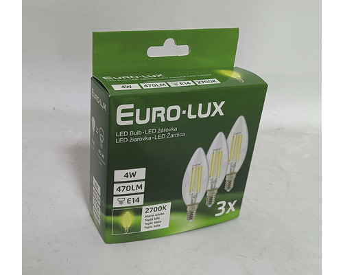 Euro-Lux LED žiarovka E14, balenie po 3 kusy