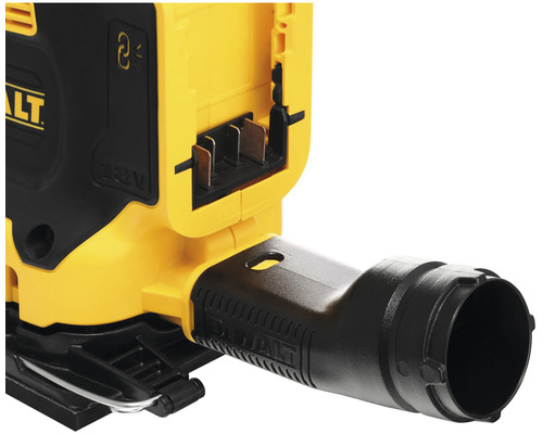 Detail žltej a čiernej brúsky s odsávaním prachu