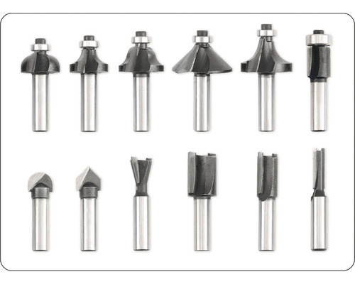 Sada rôznych fréz pre spracovanie dreva