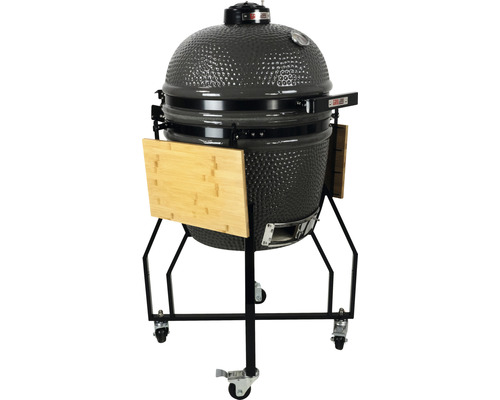 Keramický gril na kolieskach s bočnými stolíkmi