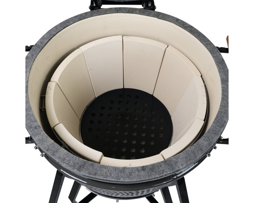 Vnútorné vybavenie keramického grilu s deleným deflektorovým kameňom a grilovacou mriežkou