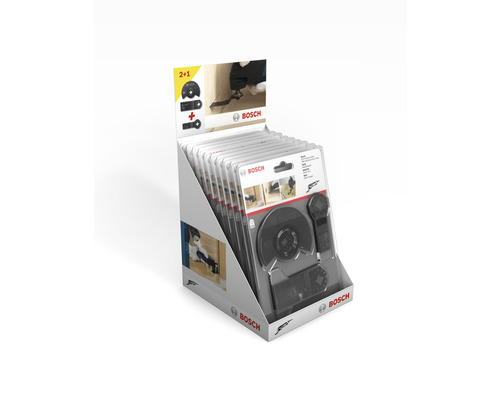 Displej s viacerými baleniami príslušenstva pre multifunkčné náradie Bosch