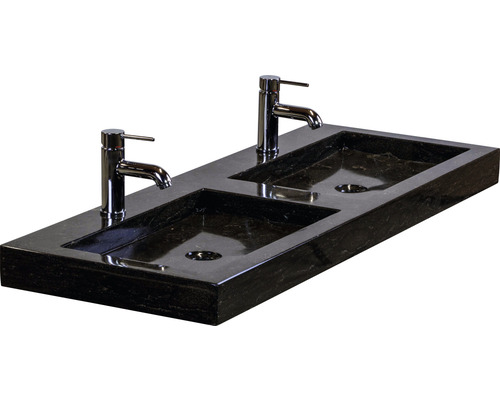 Umývadlová doska s dvoma umývadlami a dvoma batériami