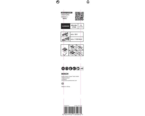 Informácie o pílovom liste Bosch Expert z karbidu